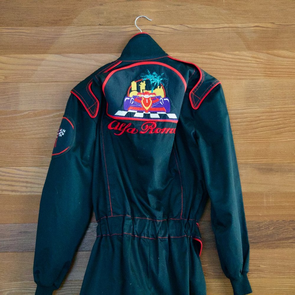 Moschino Alfa Romeo racing jumpsuit